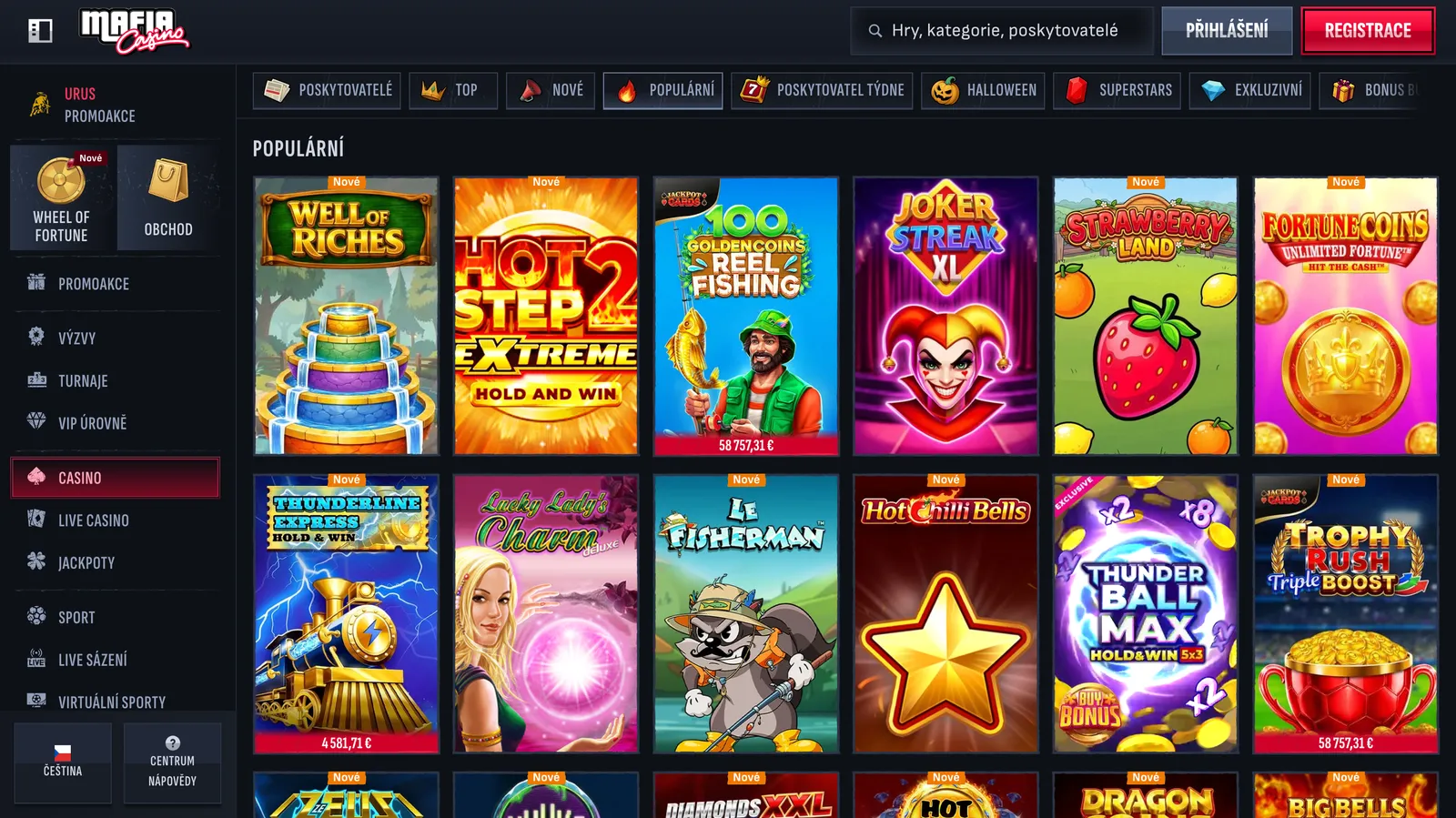 Popularne sloty w lobby MafiaCasino z kwotami jackpotów